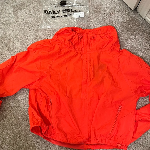 Daily Drills Tops - DAILY DRILLS nylon zip jacket Size:xsmall/small color:orange NEVER WORN